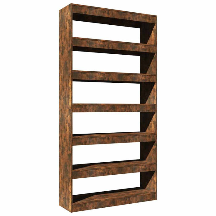 Bibliotecă/Separator cameră stejar afumat 100x30x198 cm lemn WALTI