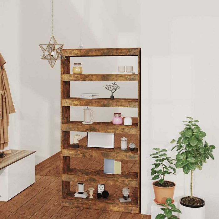 Bibliotecă/Separator cameră stejar afumat 100x30x198 cm lemn WALTI