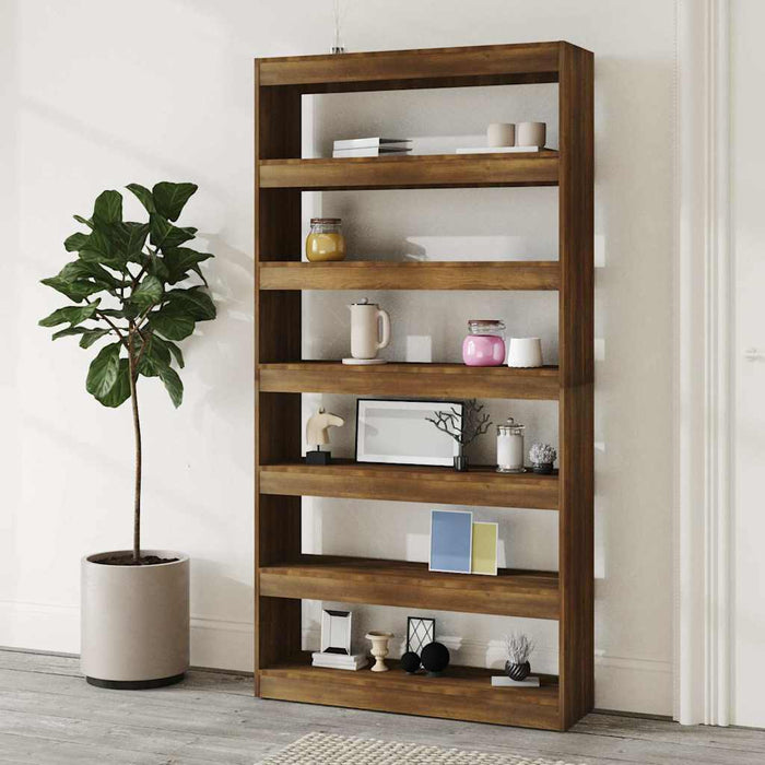 Bibliotecă/Separator cameră, stejar maro, 100x30x198 cm, lemn WALTI