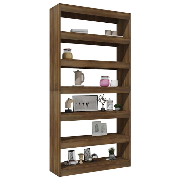 Bibliotecă/Separator cameră, stejar maro, 100x30x198 cm, lemn WALTI