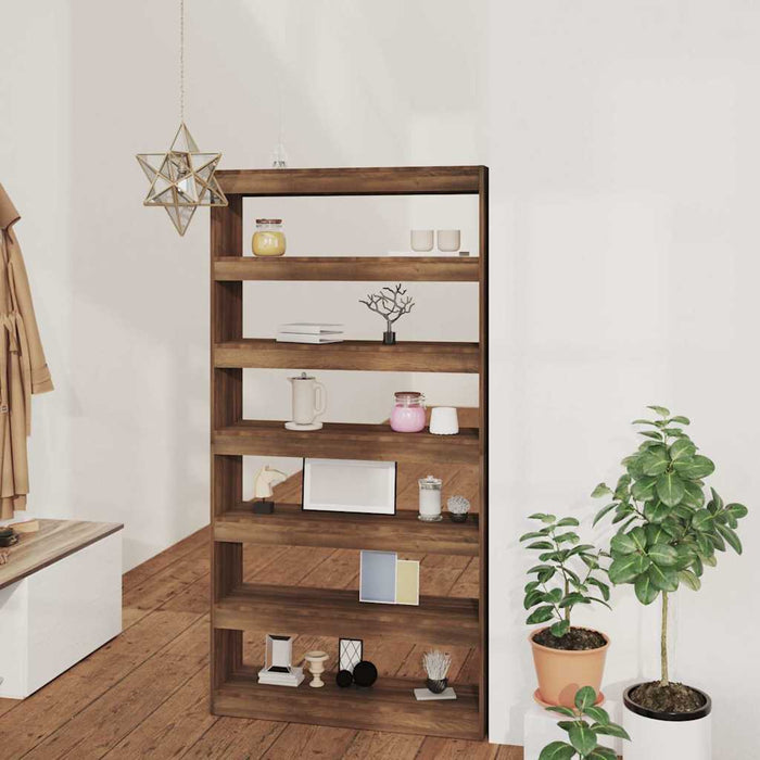 Bibliotecă/Separator cameră, stejar maro, 100x30x198 cm, lemn WALTI