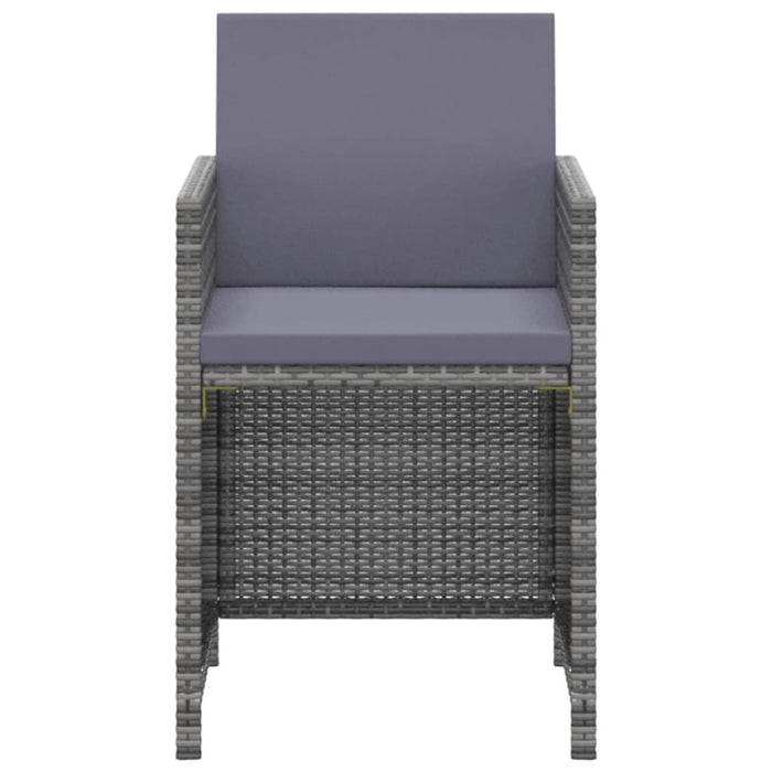 Set mobilier de grădină cu perne, 3 piese, gri, poliratan - WALTI WALTI