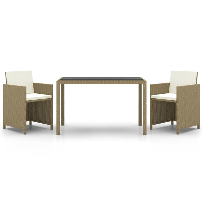 Set mobilier de grădină cu perne, 3 piese, bej, poliratan - WALTI WALTI