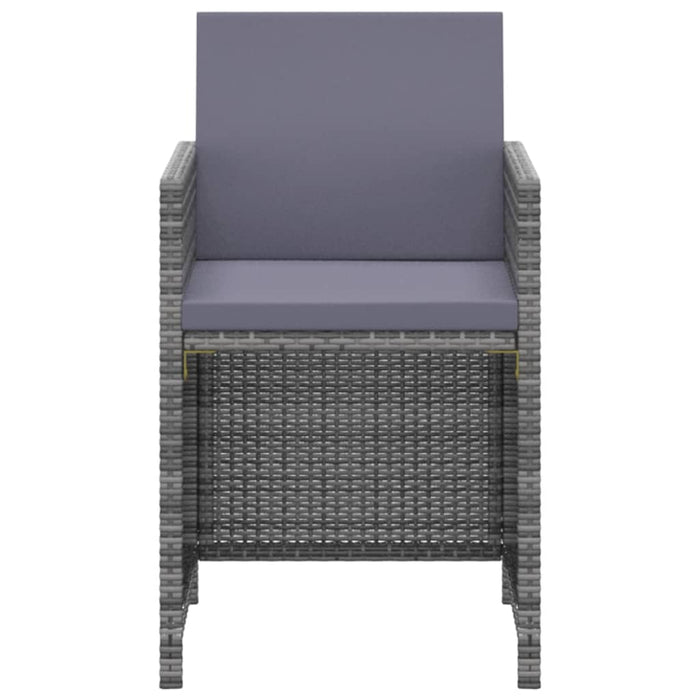 Set mobilier de grădină cu perne, 3 piese, gri, poliratan WALTI