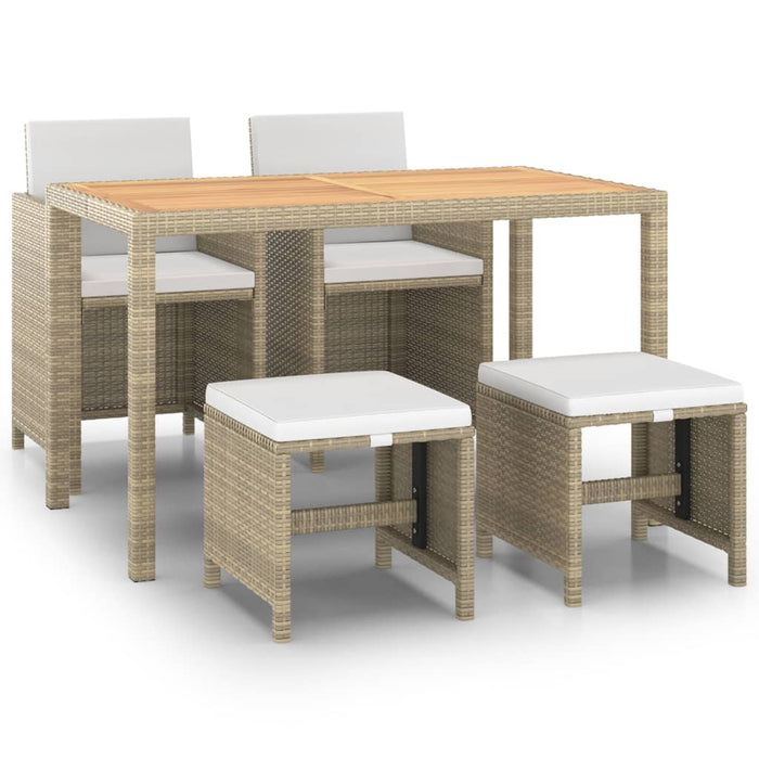 Set mobilier de grădină cu perne, 5 piese, bej, poliratan - WALTI WALTI
