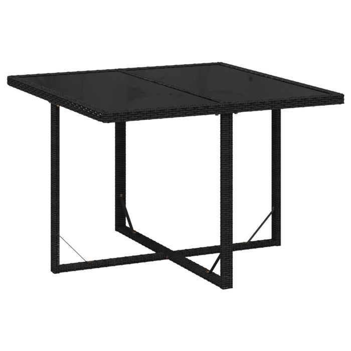 Set de masă pentru grădină cu perne, 5 piese, negru, poliratan WALTI