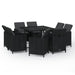 Set mobilier de grădină cu perne, 9 piese, negru, poliratan - WALTI WALTI