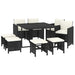 Set mobilier de grădină cu perne, 9 piese, negru, poliratan - WALTI WALTI