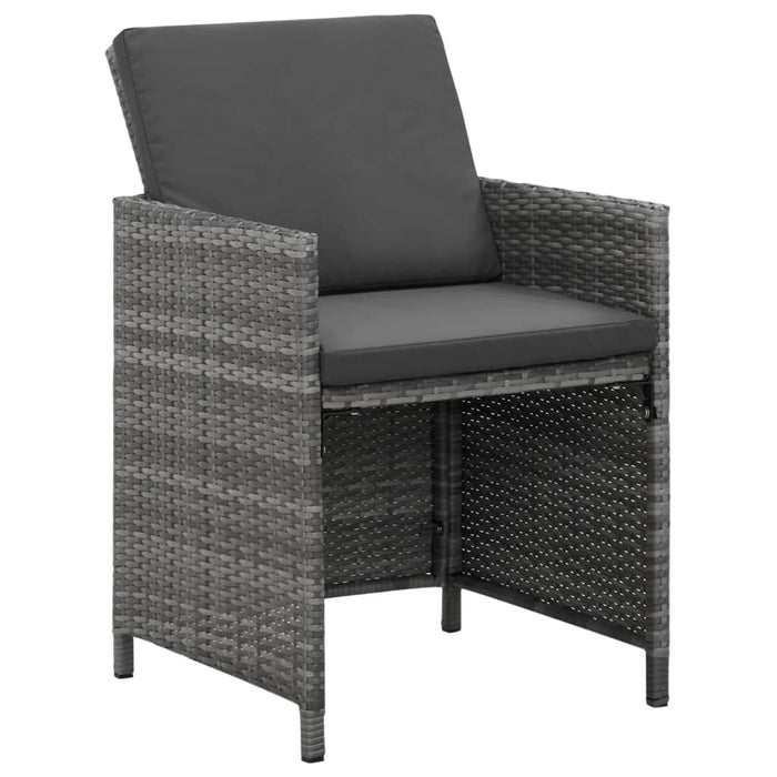 Set mobilier de grădină cu perne, 5 piese, gri, poliratan WALTI