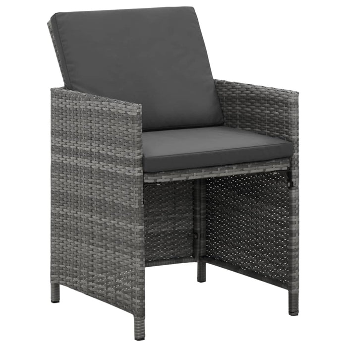 Set mobilier grădină cu perne, 9 piese, gri, poliratan - WALTI WALTI