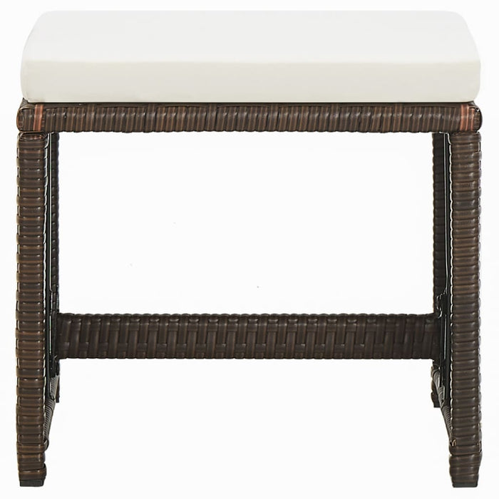 Set mobilier de grădină cu perne, 9 piese, maro, poliratan WALTI