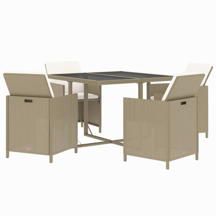 Set mobilier de grădină cu perne, 5 piese, bej, poliratan - WALTI WALTI