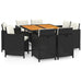 Set mobilier de grădină cu perne, 9 piese, negru, poliratan - WALTI WALTI