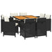Set mobilier de grădină cu perne, 9 piese, negru, poliratan - WALTI WALTI