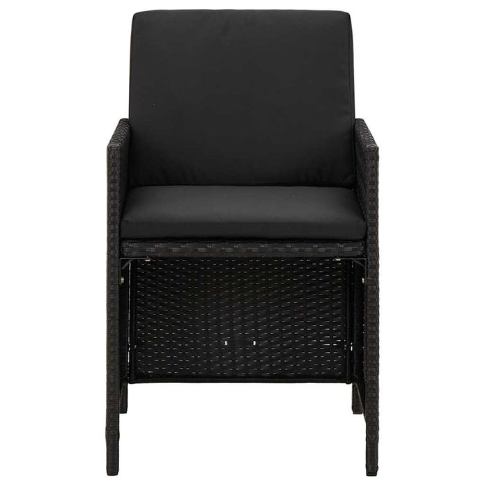 Set mobilier de grădină cu perne, 9 piese, negru, poliratan - WALTI WALTI