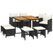 Set mobilier de grădină cu perne, 9 piese, negru, poliratan - WALTI WALTI
