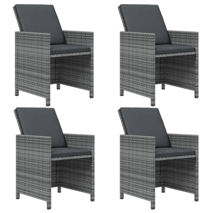Set mobilier de grădină cu perne, 5 piese, gri, poliratan WALTI