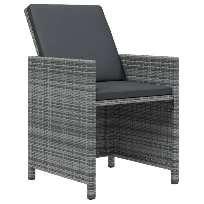 Set mobilier de grădină cu perne, 5 piese, gri, poliratan WALTI