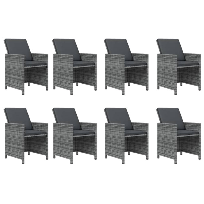 Set mobilier grădină cu perne, 9 piese, gri, poliratan - WALTI WALTI