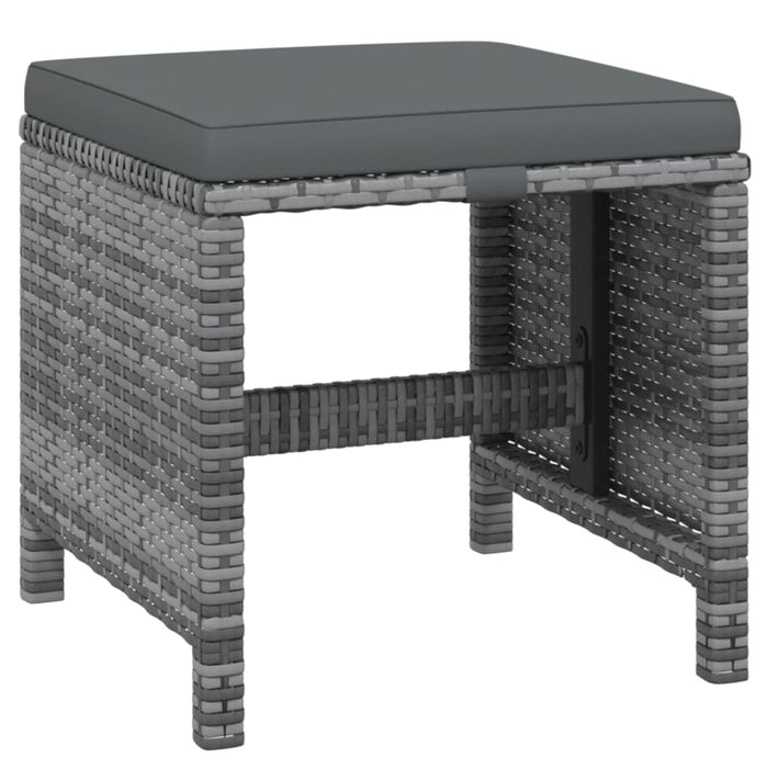 Set mobilier grădină cu perne, 9 piese, gri, poliratan - WALTI WALTI