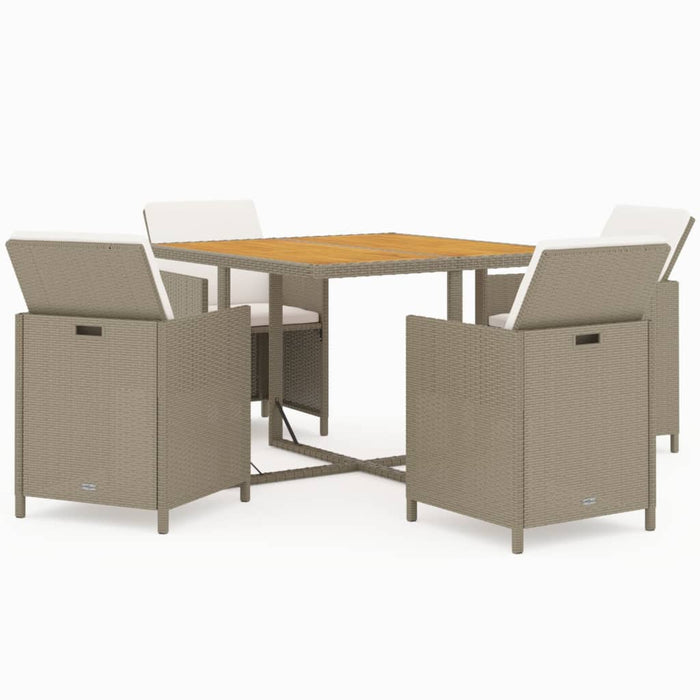 Set mobilier de grădină cu perne, 5 piese, bej, poliratan - WALTI WALTI