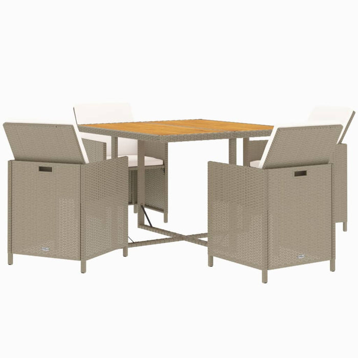 Set mobilier de grădină cu perne, 5 piese, bej, poliratan - WALTI WALTI