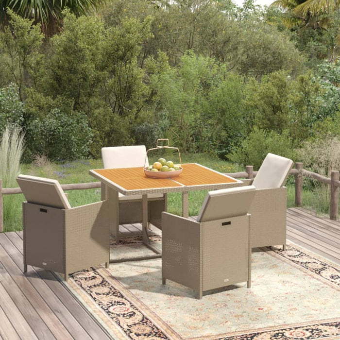 Set mobilier de grădină cu perne, 5 piese, bej, poliratan - WALTI WALTI