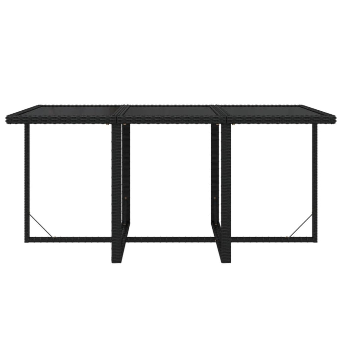 Set mobilier de grădină cu perne, 7 piese, negru, poliratan WALTI