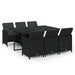 Set mobilier de grădină cu perne, 7 piese, negru, poliratan - WALTI WALTI