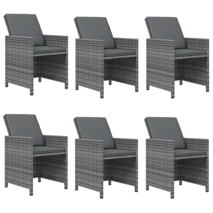 Set mobilier de grădină cu perne, 7 piese, gri, poliratan WALTI