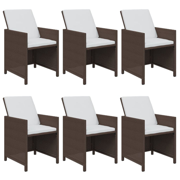 Set mobilier de grădină cu perne, 7 piese, maro, poliratan WALTI