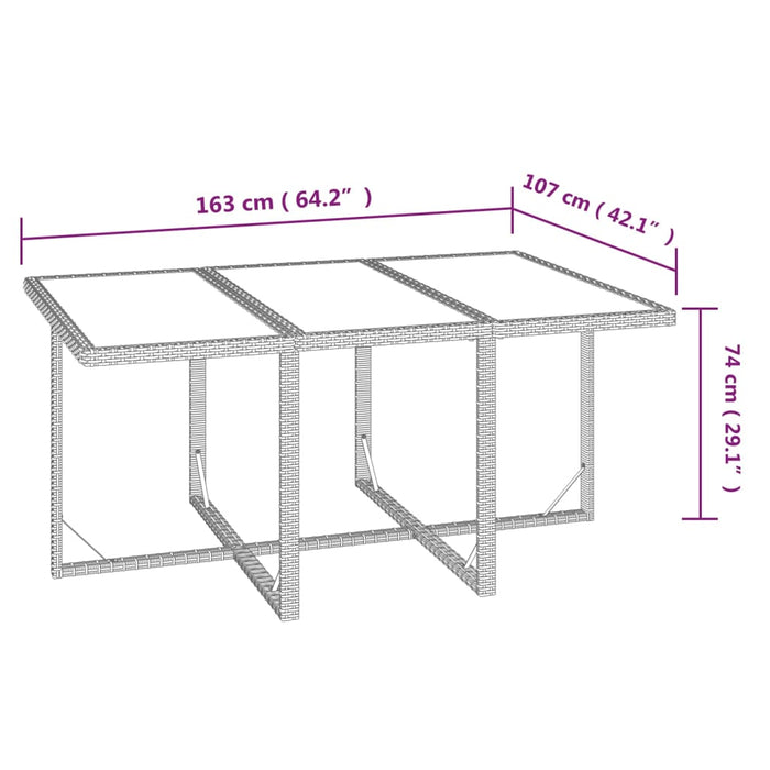 Set mobilier de grădină cu perne, 7 piese, maro, poliratan WALTI