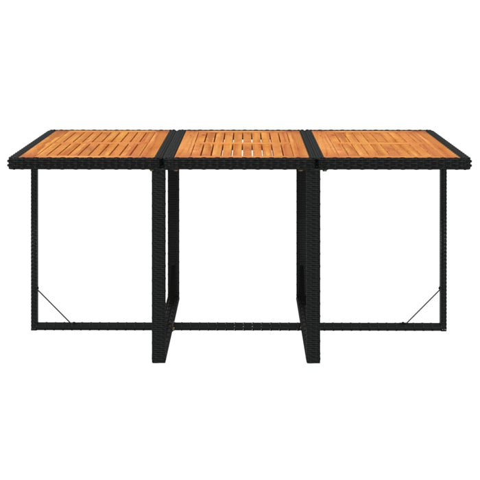 Set mobilier de grădină cu perne, 7 piese, negru, poliratan WALTI