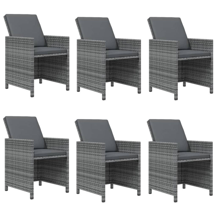 Set mobilier de grădină cu perne, 7 piese, gri, poliratan - WALTI WALTI