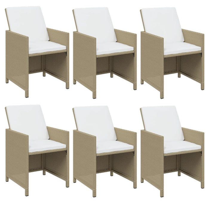 Set mobilier pentru grădină cu perne, 7 piese, bej, poliratan - WALTI WALTI