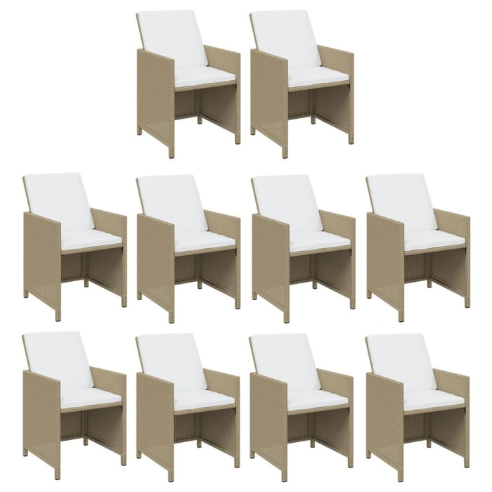 Set mobilier de grădină cu perne, 11 piese, bej, poliratan - WALTI WALTI