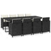 Set mobilier de grădină cu perne, 9 piese, negru, poliratan - WALTI WALTI