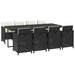 Set mobilier de grădină cu perne, 9 piese, negru, poliratan - WALTI WALTI