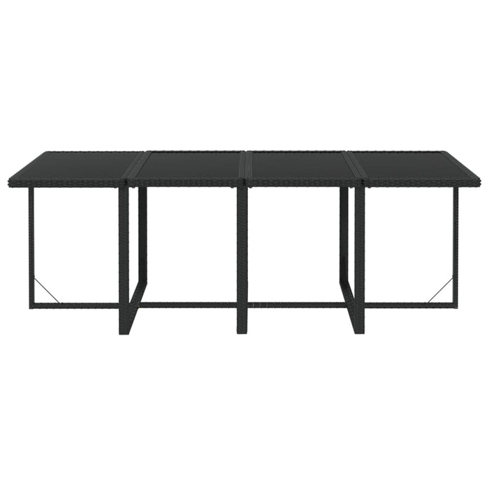 Set mobilier de grădină cu perne, 9 piese, negru, poliratan - WALTI WALTI