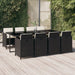 Set mobilier de grădină cu perne, 9 piese, negru, poliratan - WALTI WALTI
