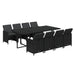 Set mobilier de grădină cu perne, 9 piese, negru, poliratan - WALTI WALTI