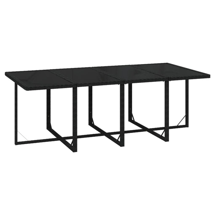 Set mobilier de grădină cu perne, 9 piese, negru, poliratan - WALTI WALTI
