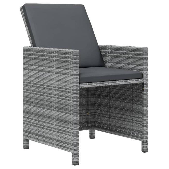 Set mobilier grădină cu perne, 9 piese, gri, poliratan - WALTI WALTI