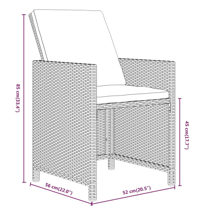 Set mobilier grădină cu perne, 9 piese, gri, poliratan - WALTI WALTI