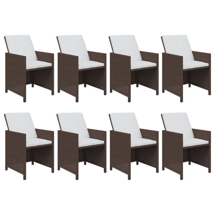 Set mobilier de grădină cu perne, 9 piese, maro, poliratan - WALTI WALTI