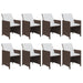 Set mobilier de grădină cu perne, 9 piese, maro, poliratan - WALTI WALTI