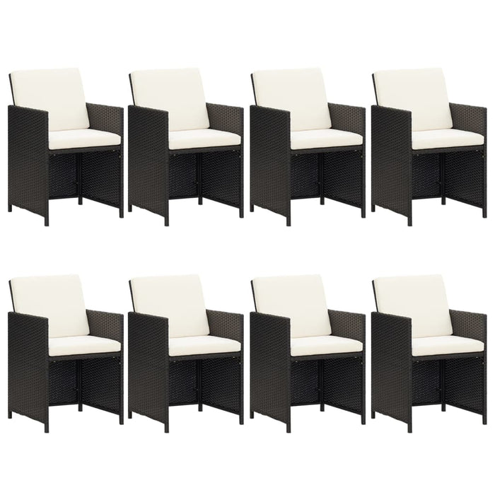 Set mobilier de grădină cu perne, 9 piese, negru, poliratan - WALTI WALTI