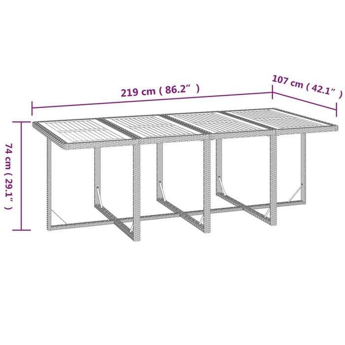 Set mobilier de grădină cu perne, 13 piese, bej, poliratan WALTI