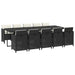 Set mobilier de exterior cu perne, 11 piese, negru, poliratan - WALTI WALTI