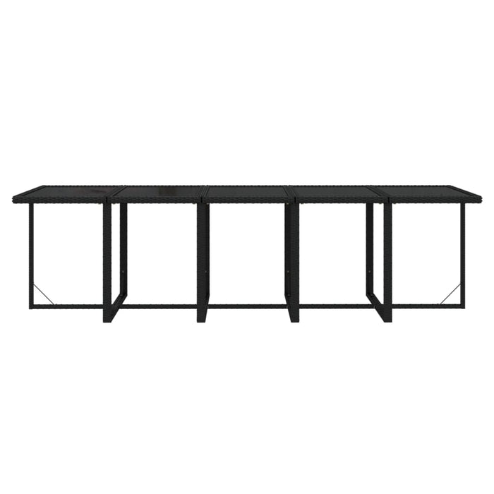 Set mobilier de exterior cu perne, 15 piese, negru, poliratan - WALTI WALTI